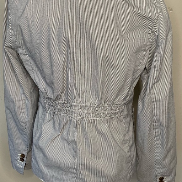 J crew factory womens blazer sz 6 blue pin stripe schoolboy academia pocket - Picture 8 of 10